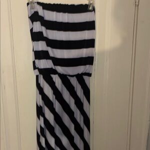 BONGO Black and White Strapless Sundress